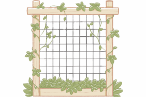 Modern garden stakes supporting tomato plants in a raised bed garden