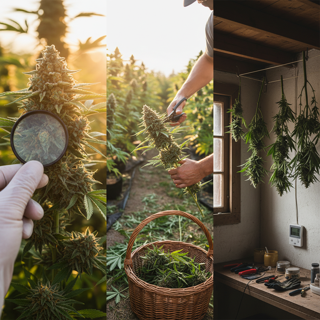 Cannabis harvest timing: 11 essential tips to maximize yield and potency — trichome inspection, staggered cutting, pre-harvest checklist and quick comparison table.