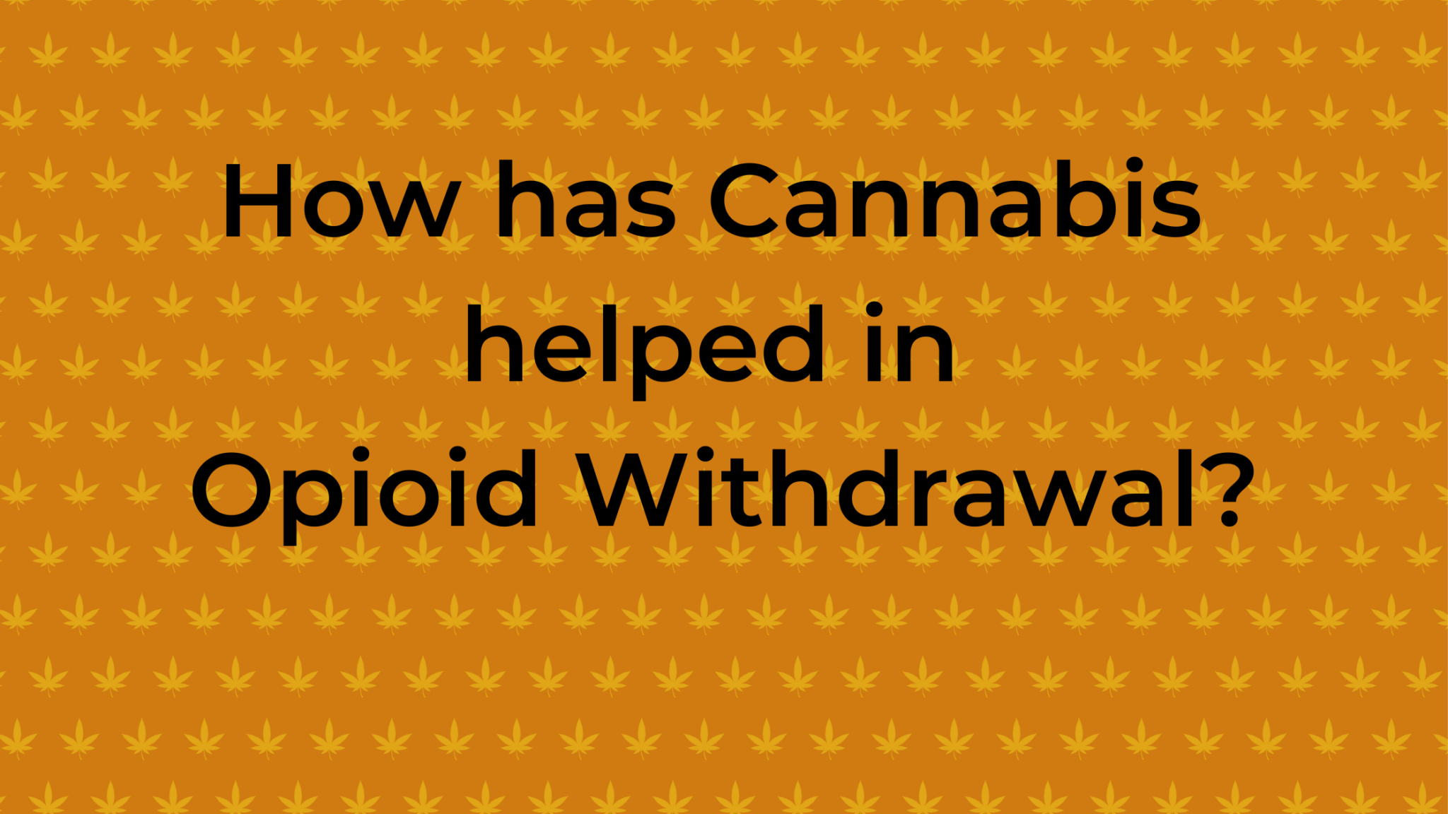 Overcoming Opioid Withdrawal: Exploring the Potential of Cannabis ...